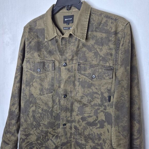 Quiksilver Olive Camo Shirt Jacket Size Medium - Picture 5 of 10